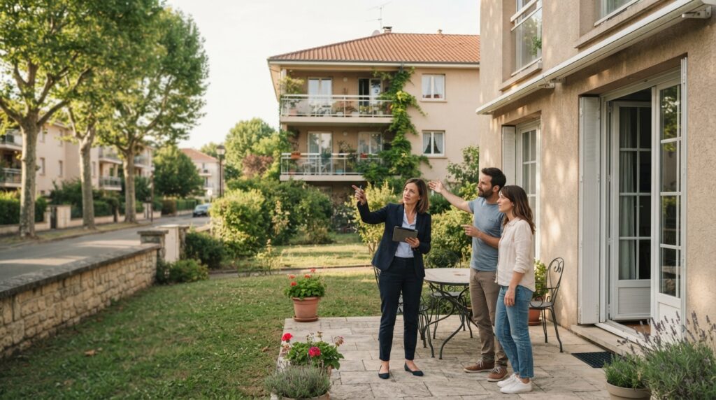 Représentation graphique d'une estimation immobilière pour un appartement dans une ville moderne